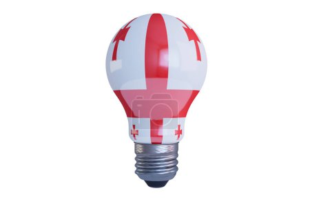 Bright LED bulb featuring the iconic Cross of St. George and Georgian flag elements for eco-conscious illumination
