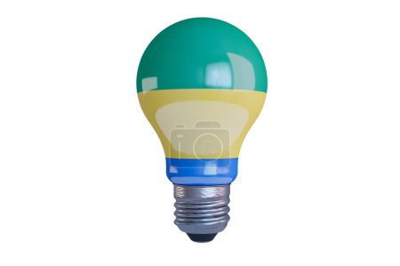A bright and energy-saving LED bulb adorned with the vibrant colors of the Gabonese Republic flag