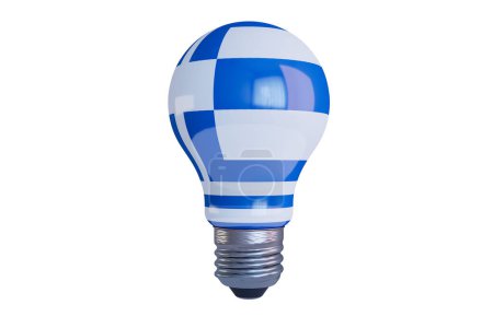 Energy-efficient LED bulb with blue stripes isolated on black
