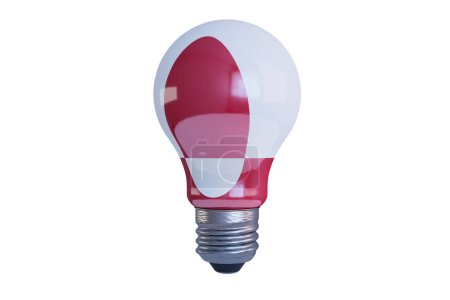 Modern LED bulb featuring a bold red top and crisp white bottom, a sleek addition to contemporary decor.