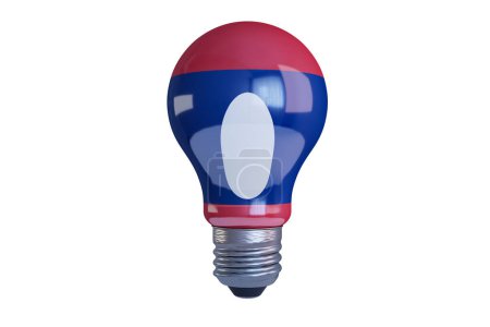 This light bulb beautifully merges modern aesthetics with the Lao flag's traditional blue, red, and white circle emblem.