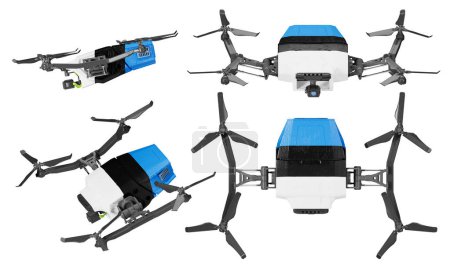 Drones are showcased against the night, each sporting the distinctive black, white, and blue of the Estonian flag, highlighting technological elegance and national pride