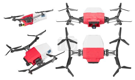 Das Foto zeigt eine Flotte von Drohnen, jede mit Polens ikonischem Weiß und Rot, die sich elegant gegen die nächtliche Weite erheben.