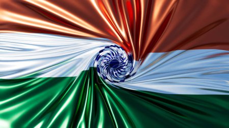 La bandera india se reinventó con sus tonos azafrán, blanco y verde en espiral alrededor del Chakra Ashoka.