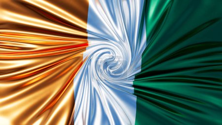 A creative swirl of the orange, white, and green hues from the Cote d'Ivoire flag.