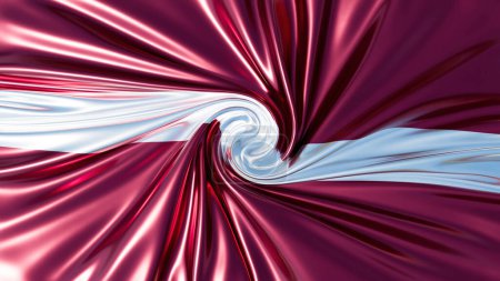 The Latvian flag reenvisioned as a mesmerizing vortex, merging rich maroon with pure white.