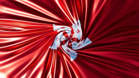 Vibrant, digitally manipulated image of Hong Kong flag with a smooth, swirling pattern