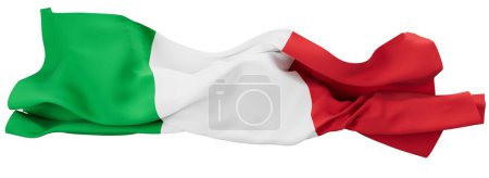 Die Flagge Italiens, eine harmonische Trikolore aus Grün, Weiß und Rot, tanzt im Wind und verkörpert die reiche Geschichte der Nation