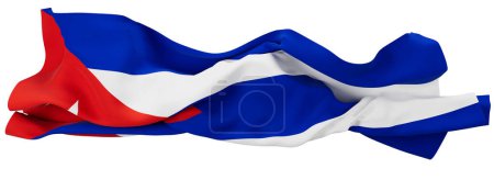 A high-resolution image capturing the Cuban flag rich colors as it ripples in an unseen breeze, evoking a sense of pride and strength