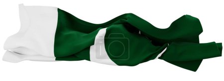 Photo for Capturing the dynamic essence of Pakistan flag, the image shows the rich green and clean white hues rippling in motion - Royalty Free Image