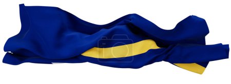 A representation of Nauru flag, capturing the bold blue and yellow, symbolizing the island's rich surroundings