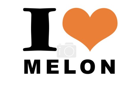 Téléchargez les photos : I love melon on the white - en image libre de droit