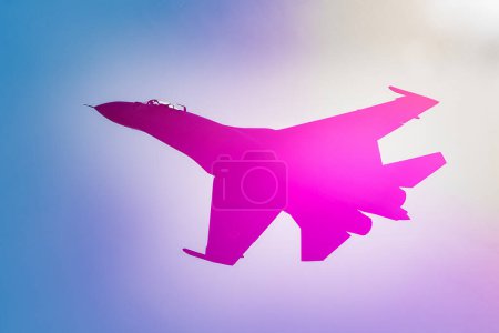 Photo for RADOM, POLAND - AUGUST 27, 2017: Ukrainian Air Force SU-27 AB fighter fly over Radom airfield - Royalty Free Image