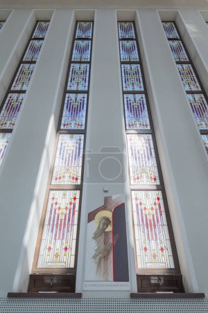 Photo for Kaunas, Lithuania AUGUST 16, 2023. Kaunas our Lord Jesus Christ's Resurrection Basilica, interior of the church - Royalty Free Image