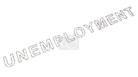 Photo for Concept conceptual large community of people forming the UNEMPLOYMENT woord.  3d illustration metaphor for  jobless, poverty, broke, stress and failure, layoff, business and economic  crisis - Royalty Free Image
