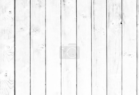 Foto de Blanco madera vieja o madera vintage piso de madera o fondo de la superficie de la pared como un diseño de patrón decorativo. Un material para diseños retro o creativos en construcciones, arquitectura o decoración de muebles - Imagen libre de derechos