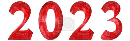 Photo for Concept or conceptual 2024 year made of  red ice font isolated on white background. An abstract 3D illustration as a  metaphor for future, celebration, nature,  environment, ecology and climate - Royalty Free Image