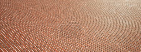 Photo for Concept or conceptual vintage or grungy brown background of brick texture floor as a retro pattern layout. A 3d illustration for construction, architecture, urban and interior design - Royalty Free Image