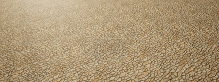 Photo for Concept or conceptual solid beige background of stone texture floor as a vintege pattern layout. A 3d illustration metaphor for construction, architecture, urban and interior design - Royalty Free Image