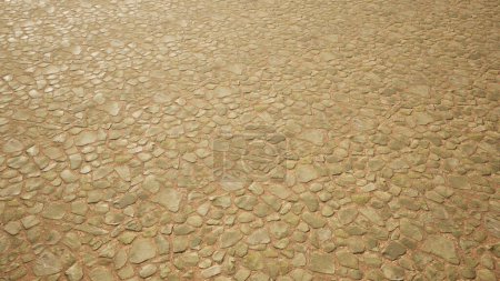 Photo for Concept or conceptual solid beige background of forest stone texture floor as a modern pattern layout. A 3d illustration metaphor for construction, architecture, urban and interior design - Royalty Free Image
