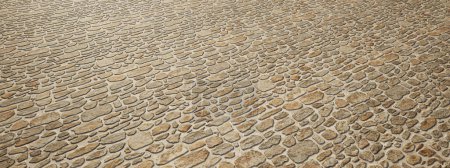 Photo for Concept or conceptual solid beige background of stone texture floor as a vintege pattern layout. A 3d illustration metaphor for construction, architecture, urban and interior design - Royalty Free Image