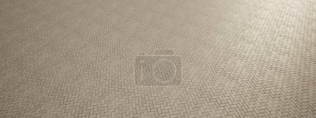 Photo for Concept or conceptual solid beige background of Herringbone pavement texture floor as a modern pattern layout. A 3d illustration metaphor for construction, architecture, urban and interior design - Royalty Free Image
