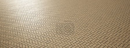 Téléchargez les photos : Concept ou fond brun solide conceptuel de plancher de texture de chaussée Herringbone comme une disposition de motif moderne. Une métaphore d'illustration 3D pour la construction, l'architecture, le design urbain et d'intérieur - en image libre de droit