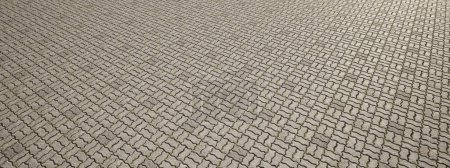 Concepto o fondo gris sólido conceptual de suelo de textura de pavimento doble como un diseño de patrón moderno. Una metáfora de la ilustración 3d para la construcción, arquitectura, diseño urbano e interior 