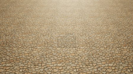 Photo for Concept or conceptual solid beige background of stone texture floor as a vintage pattern layout. A 3d illustration metaphor for construction, architecture, urban and interior design - Royalty Free Image