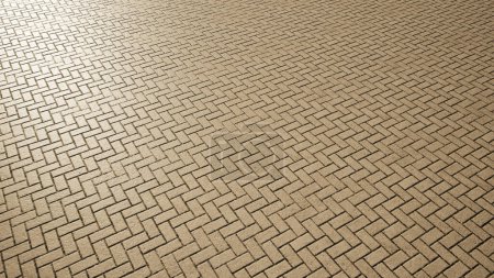 Téléchargez les photos : Concept ou fond brun solide conceptuel de plancher de texture de chaussée Herringbone comme une disposition de motif moderne. Une métaphore d'illustration 3D pour la construction, l'architecture, le design urbain et d'intérieur - en image libre de droit