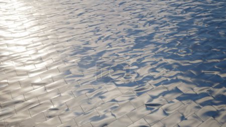 Téléchargez les photos : Concept ou fond solide conceptuel de plancher de texture échelle de titane comme une disposition de motif moderne. Une métaphore d'illustration 3D pour la construction, l'architecture, le design urbain et d'intérieur - en image libre de droit