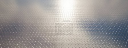 Foto de Concepto o fondo de metal conceptual de piso de placa de diamante como un diseño de patrón moderno. Una metáfora de la ilustración 3d para la construcción, arquitectura, diseño urbano e interior - Imagen libre de derechos