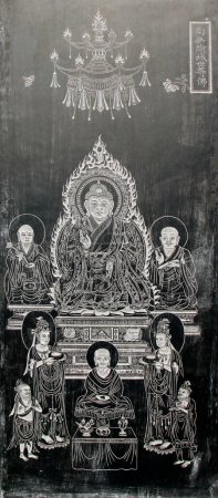 Photo for YUTIAN MAY 18Exquisite statues carved on the black marble in Jijue Temple on may 18, 2014, Yutian county, Hebei Province, China. - Royalty Free Image