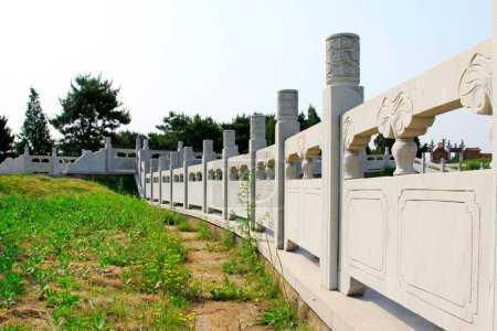Photo for Bridge railings in ancient China, closeup of photo - Royalty Free Image