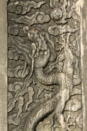 Photo for ZUNHUA MAY 18: ancient Chinese traditional style dragon carving, Eastern Tombs of the Qing Dynasty on may 18, 2014, Zunhua county, Hebei Province, China. - Royalty Free Image