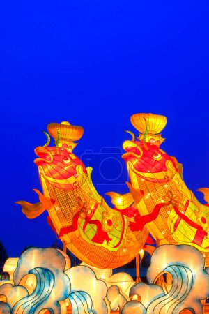 Photo for Traditional Chinese style lanterns - Carp, closeup of photo - Royalty Free Image