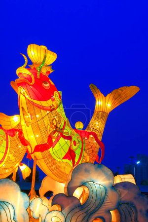 Photo for Traditional Chinese style lanterns - Carp, closeup of photo - Royalty Free Image