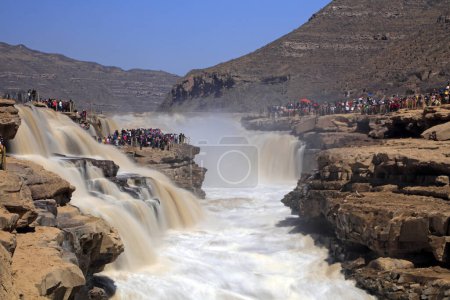 Foto de Hukou Cascada Paisaje del Río Amarillo en China - Imagen libre de derechos