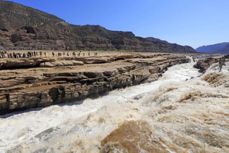 Foto de Hukou Cascada Paisaje del Río Amarillo en China - Imagen libre de derechos