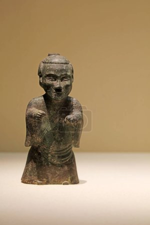 Photo for Ancient Chinese copper figures, unearthed cultural relics - Royalty Free Image