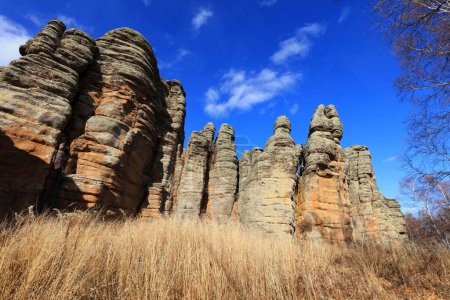 Foto de Landscape of ashhatu Stone Forest in Keshiketeng World Geopark, Inner Mongolia - Imagen libre de derechos