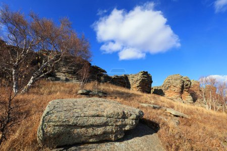 Photo for Landscape of ashhatu Stone Forest in Keshiketeng World Geopark, Inner Mongolia - Royalty Free Image