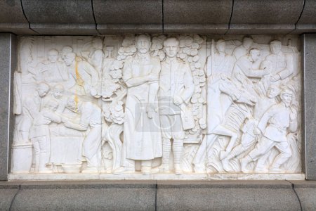 Photo for Shijiazhuang - May 5, 2017: reliefs on walls, outside a memorial hall, Shijiazhuang, Hebei, china - Royalty Free Image