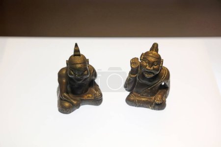 Photo for Ancient Chinese copper figures, unearthed cultural relics - Royalty Free Image