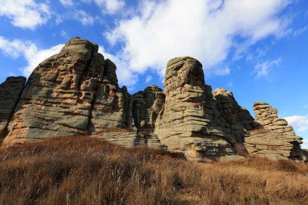 Foto de Landscape of ashhatu Stone Forest in Keshiketeng World Geopark, Inner Mongolia - Imagen libre de derechos