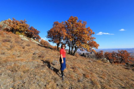 Téléchargez les photos : Inner Mongolia, China - October 3, 2017: tourists visit Qingshan Park, Keshiketeng World Geopark, Inner Mongolia, China - en image libre de droit