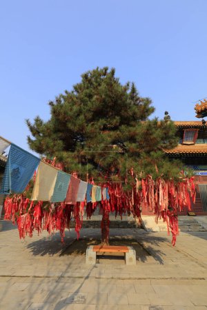 Téléchargez les photos : The prayer flags are in a temple, Yi County, Hebei Province, Chin - en image libre de droit