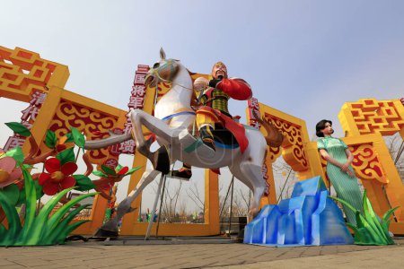 Photo for Lantern of the ancient Chinese horseback genera - Royalty Free Image