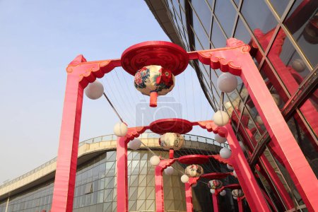 Foto de Linterna de estilo tradicional chino primer plano de la foto - Imagen libre de derechos