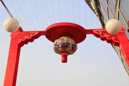 Foto de Linterna de estilo tradicional chino primer plano de la foto - Imagen libre de derechos